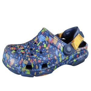 Crocs Classic All-Terrain Kids 2 Navy Terrazzo Clogs Multicolor Outdoor Comfort